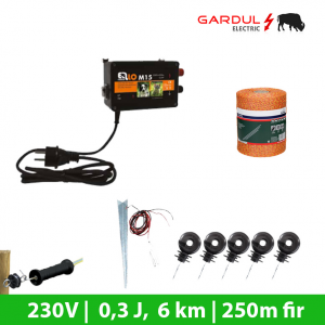 Kit gard electric, 230V - 6 km, 250 m fir ECO-Kit-uri gard electric / animale 