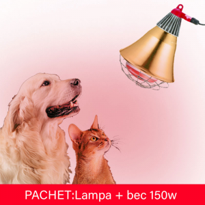 Incalzire animale de companie: caini, catei, pisici - Lampa + bec 150W-Incalzire animale de companie 
