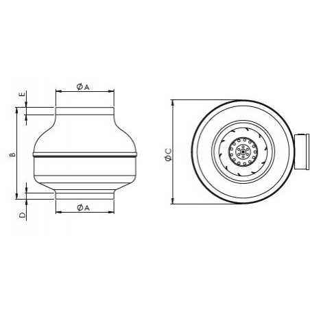 Ventilator centrifugal industrial aRd aRd Ø 150/ 720mc/h