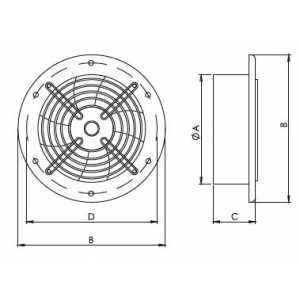 Ventilator industrial aRos Ø 300/ 2700mc/h