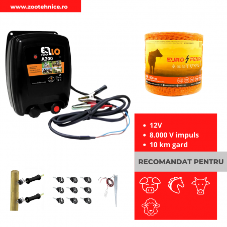 Kit gard electric animale 12v 10km-Kit-uri gard electric / animale 