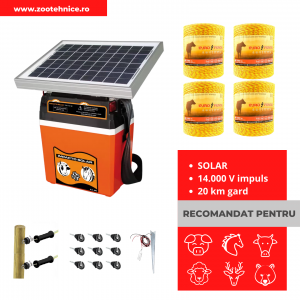 Kit gard electric animale domestice solar 12v 20km-Kit-uri gard electric / animale 