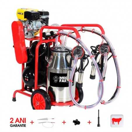 Mulgatoare vaci 2 posturi bidon 40l inox motor termic+ electric