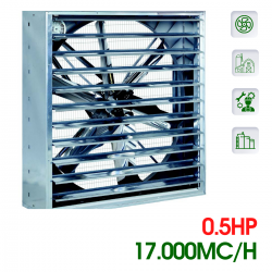 Ventilator evacuare / extragere aer 17.000 mc/h INOX + jaluzea